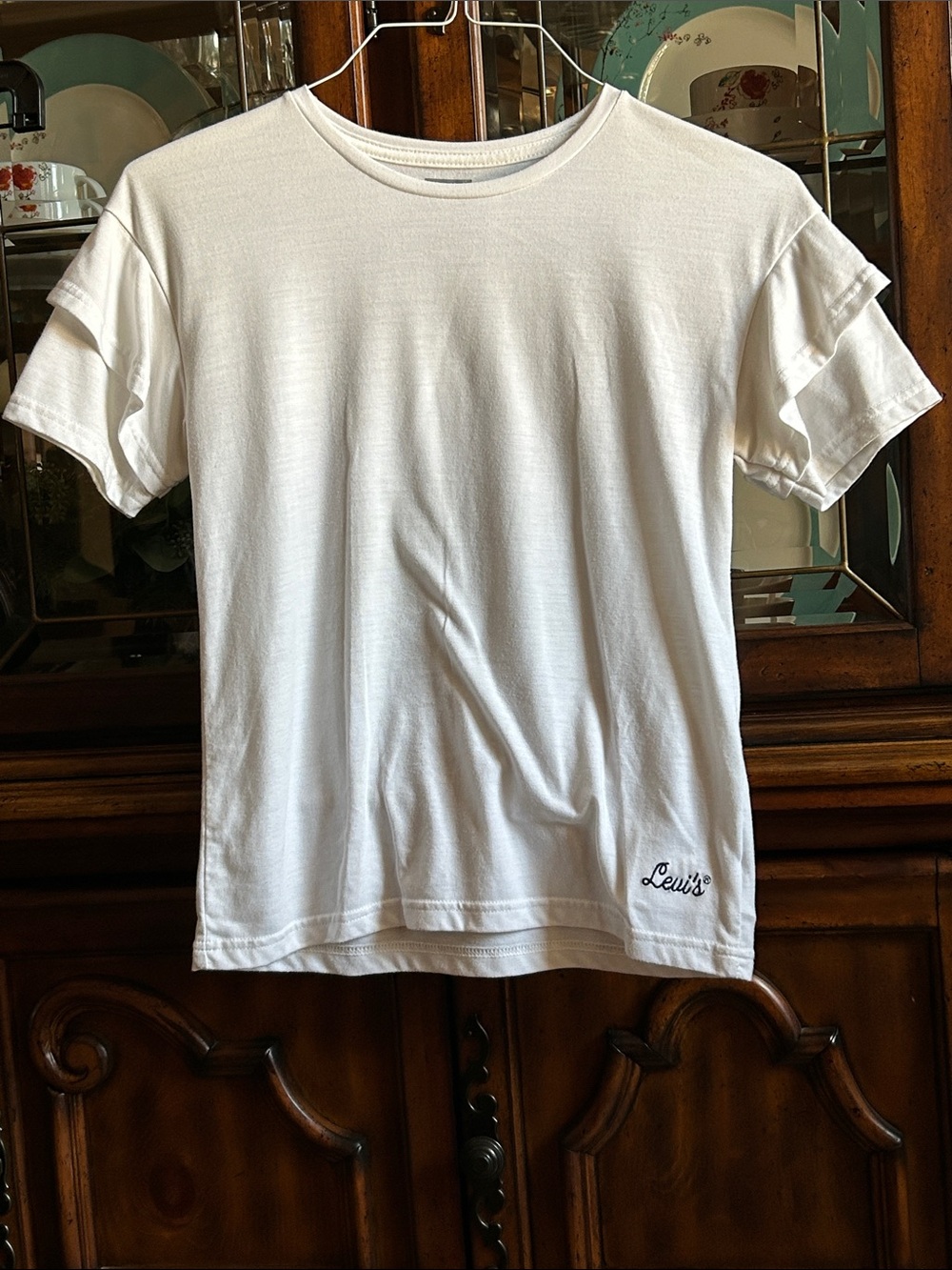 Levi's Kids White Crewneck Tee with Hem Logo